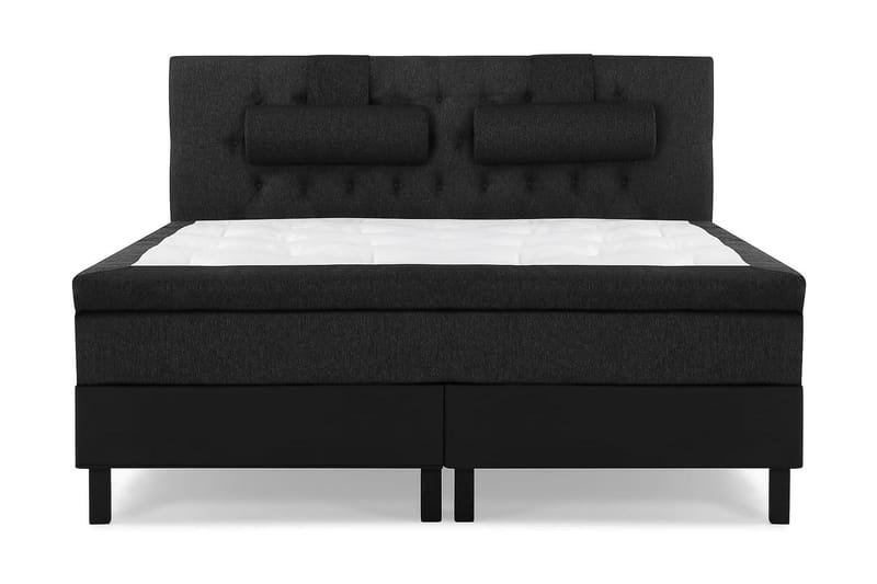 Lucky Kontinentalseng 160x200 polyester - Sort/Grå - Møbler - Senge - Komplet sengepakke