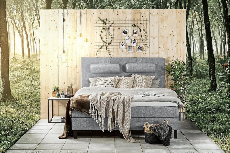 Lucky Kontinentalseng 180x200 Latexmadras - Mellangrå - Møbler - Senge - Kontinentalsenge