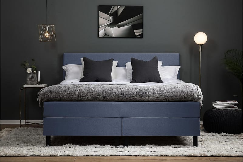 Lucky Kontinentalseng 180x200 polyester - Mørkeblå - Møbler - Senge - Kontinentalsenge