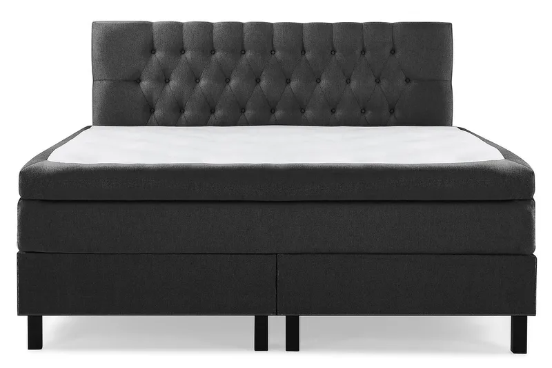 Lucky Kontinentalseng 180x200 polyester - Sort/Grå - Møbler - Senge - Kontinentalsenge