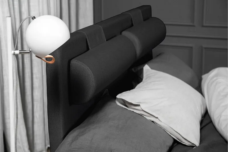 Lucky sengepakke 140x200 Latexmadras glat - Sort/Grå - Møbler - Senge - Kontinentalsenge