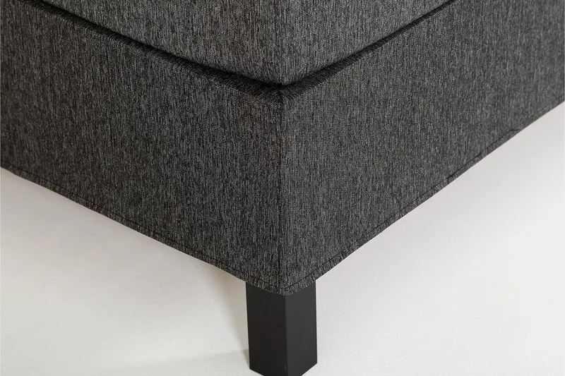 Lucky sengepakke 150x200 skumkerne glat Gavl - Sort/Grå - Møbler - Senge - Kontinentalsenge