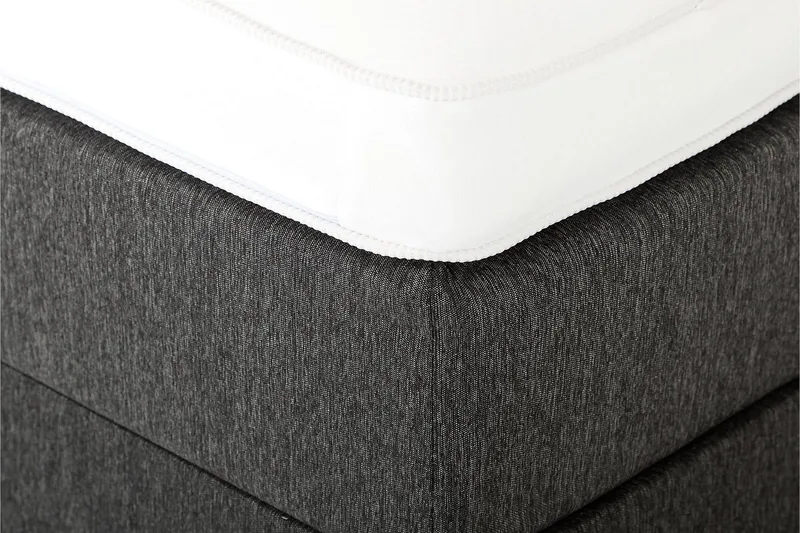 Lucky sengepakke 150x200 skumkerne glat Gavl - Sort/Grå - Møbler - Senge - Kontinentalsenge