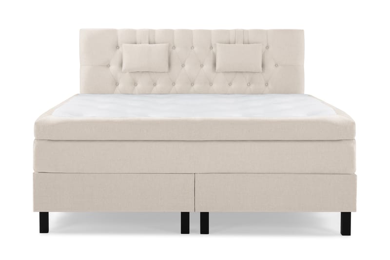 Lucky sengepakke 180x200 Memorymadras Diamant Sengegavl - Beige - Møbler - Senge - Komplet sengepakke