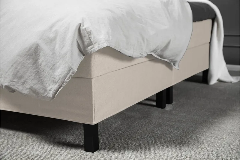 Lucky sengepakke 180x200 Skum Diamant Sengegavl - Beige - Møbler - Senge - Kontinentalsenge