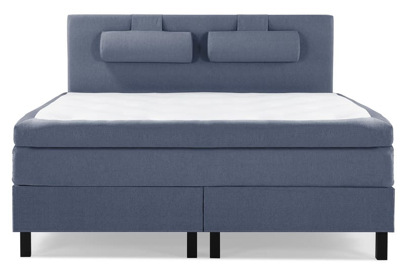 Lucky sengepakke 180x200 polyester glat Sengegavl - Mørkeblå - Møbler - Senge - Kontinentalsenge