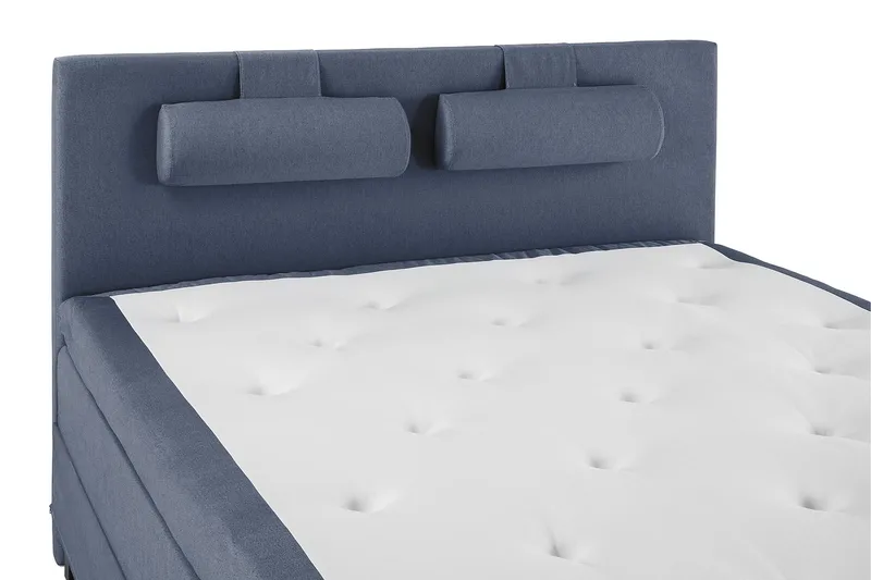 Lucky sengepakke 180x200 polyester glat Sengegavl - Mørkeblå - Møbler - Senge - Kontinentalsenge