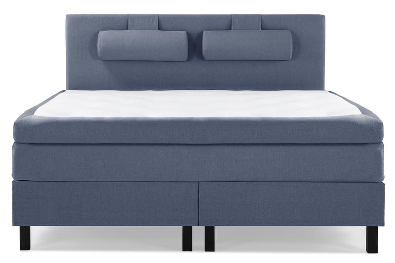 Lucky sengepakke 180x200 polyester glat Sengegavl - Mørkeblå - Møbler - Senge - Kontinentalsenge