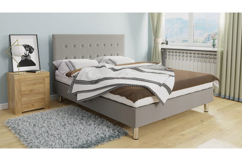 Lux Kontinentalseng 160x204 cm - Beige - Møbler - Senge - Kontinentalsenge