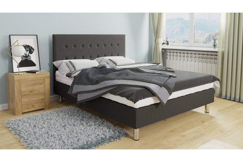 Lux Kontinentalseng 80x204 cm - Grå - Møbler - Senge - Kontinentalsenge