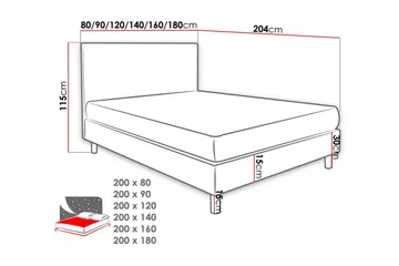 Lux Kontinentalseng 90x204 cm - Beige - Møbler - Senge - Kontinentalsenge