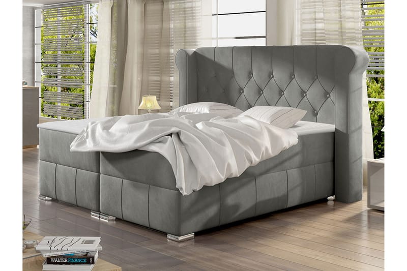 Lyckorna Kontinentalseng 140x200 cm - Grå - Møbler - Senge - Kontinentalsenge