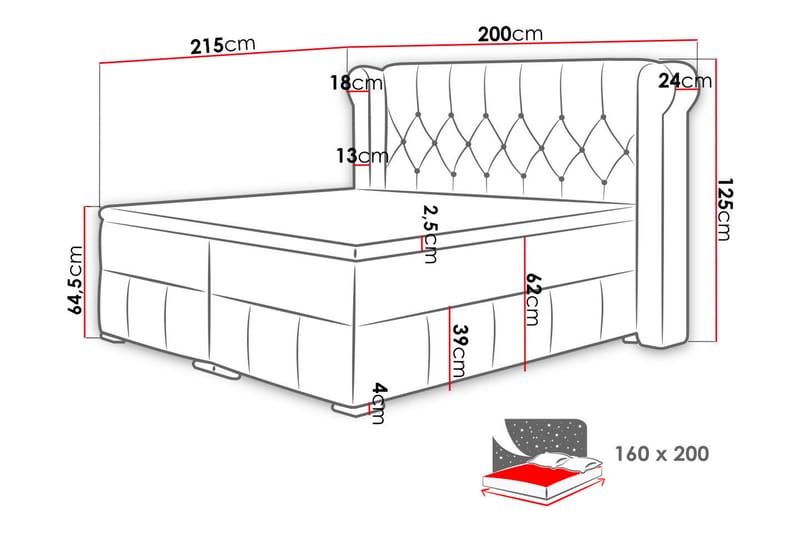 Lyckorna Kontinentalseng 160x200 cm - Beige - Kontinentalsenge - Dobbeltsenge