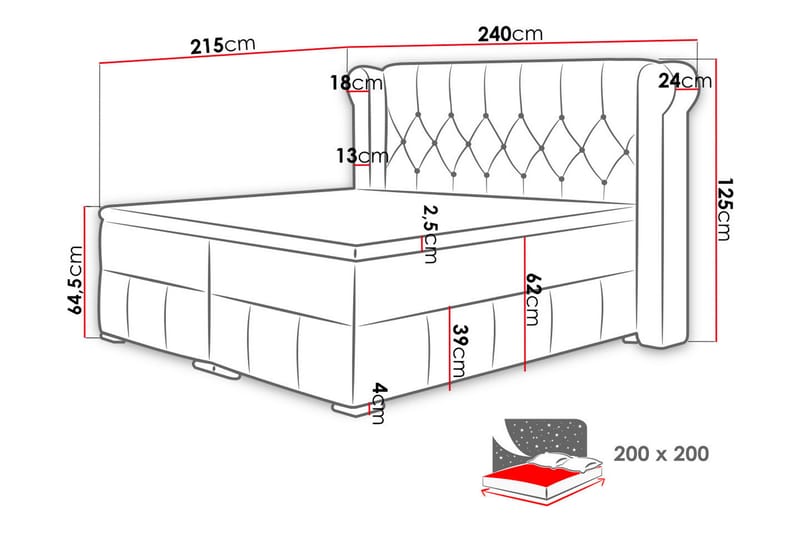 Lyckorna Kontinentalseng 200x200 cm - Beige - Kontinentalsenge