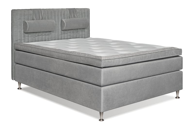 Mega komplet sengepakke 160x200 - Lysegrå - Møbler - Senge - Kontinentalsenge