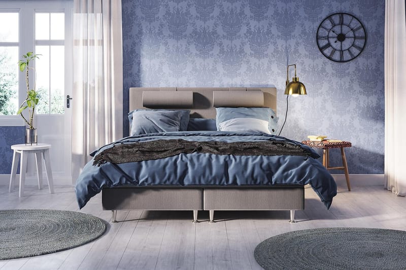 Meja Kontinentalseng 160x200 - Lysegrå - Møbler - Senge - Kontinentalsenge