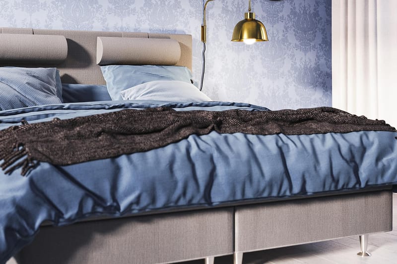 Meja Kontinentalseng 160x200 - Lysegrå - Komplet sengepakke - Kontinentalsenge - Dobbeltsenge