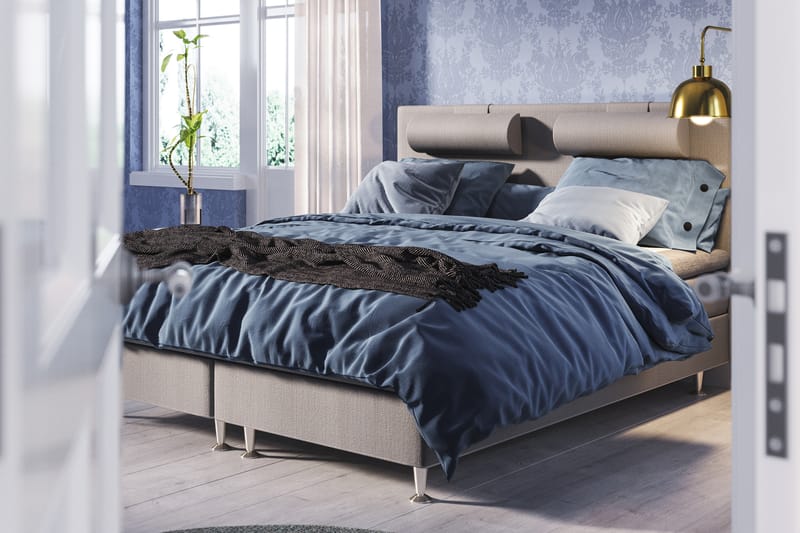 Meja Sengepakke 180x200 - Lysegrå med nakkepude - Møbler - Senge - Komplet sengepakke
