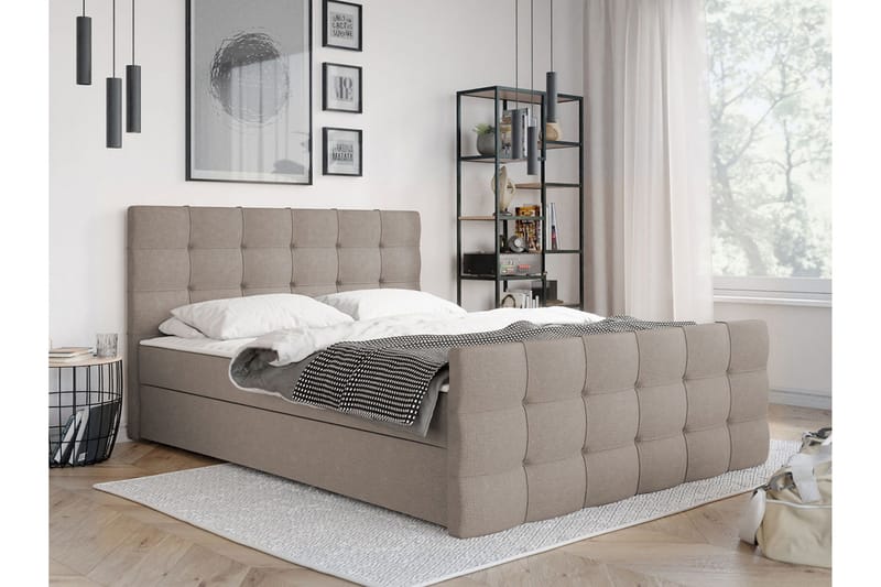 Milan Kontinentalseng 160x210 cm - Beige - Møbler - Senge - Kontinentalsenge