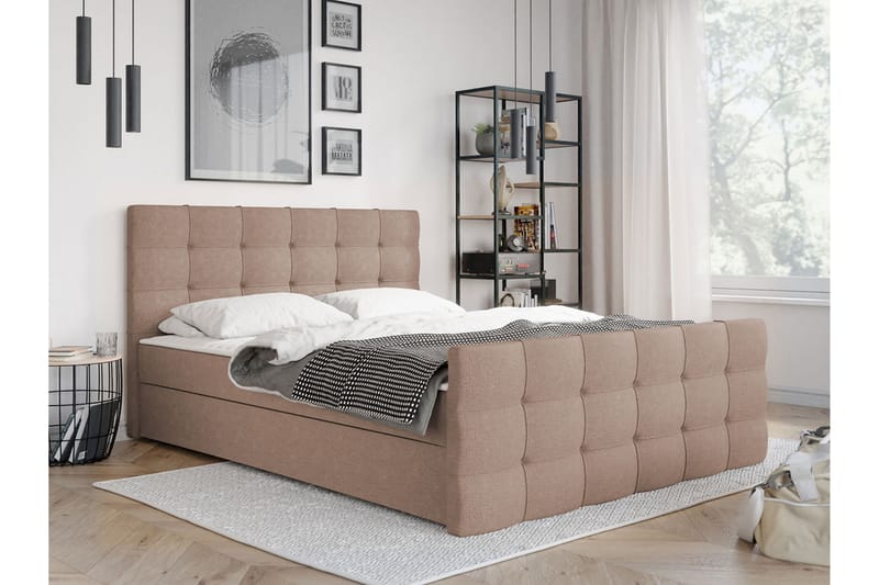 Milan Kontinentalseng 180x210 cm - Lyserød | Beige - Møbler - Senge - Kontinentalsenge