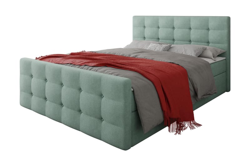 Milano Kontinentalseng 180x200 cm med Sengegavl, Grøn