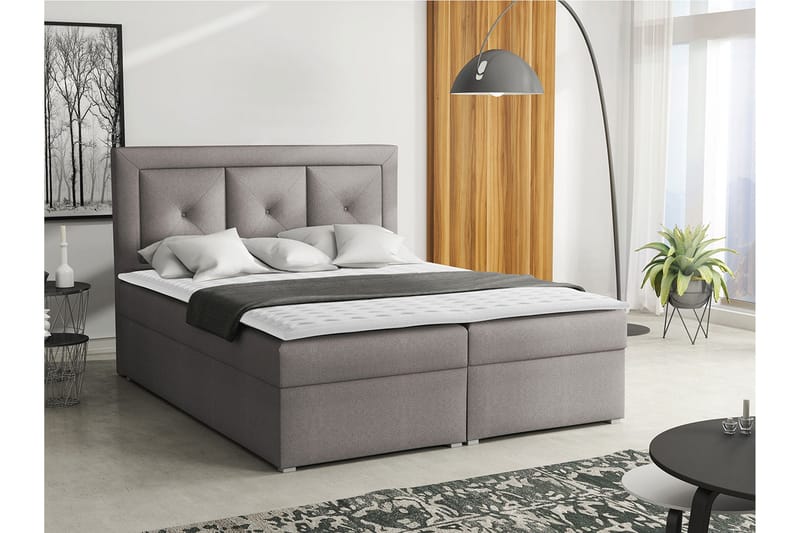 Moden Kontinentalseng 160x215 cm - Grå - Møbler - Senge - Kontinentalsenge