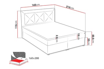 Moden Kontinentalseng 160x215 cm - Grå - Møbler - Senge - Kontinentalsenge