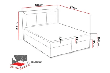 Moden Kontinentalseng 180x215 cm - Beige - Møbler - Senge - Kontinentalsenge