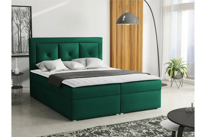 Moden Kontinentalseng 180x215 cm - Grøn - Møbler - Senge - Kontinentalsenge