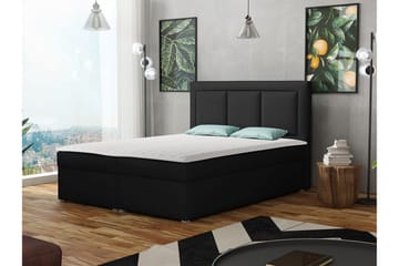 Moden Sengepakke – Kontinentalseng 140x215 cm med Sengegavl + Topmadras - Sort - Møbler - Senge - Kontinentalsenge