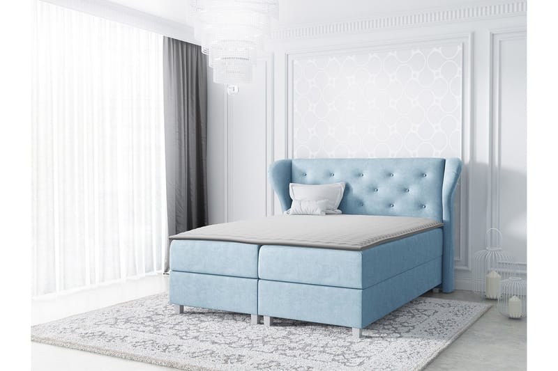 Naurstad kontinentalseng 120x200 - Blå - Møbler - Senge - Kontinentalsenge