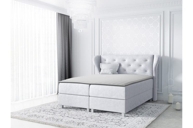 Naurstad kontinentalseng 140x200 - Lysegrå - Møbler - Senge - Kontinentalsenge