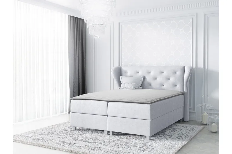 Naurstad kontinentalseng 180x200 - Lysegrå - Møbler - Senge - Kontinentalsenge