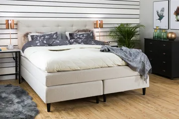 Nice Deluxe Komplet Sengepakke 160x200 - Beige - Møbler - Senge - Kontinentalsenge