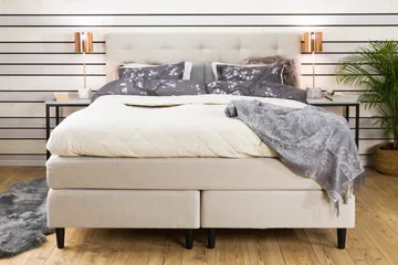 Nice Deluxe Komplet Sengepakke 160x200 - Beige - Møbler - Senge - Kontinentalsenge
