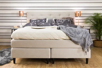 Nice Deluxe Komplet Sengepakke 160x200 - Beige - Møbler - Senge - Kontinentalsenge
