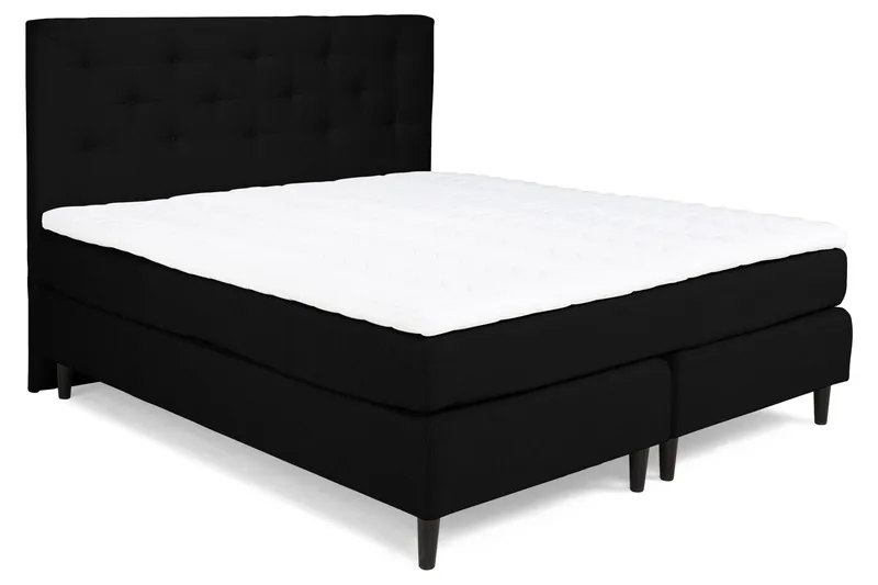 Nice Deluxe Komplet Sengepakke 160x200 - Sort - Møbler - Senge - Kontinentalsenge