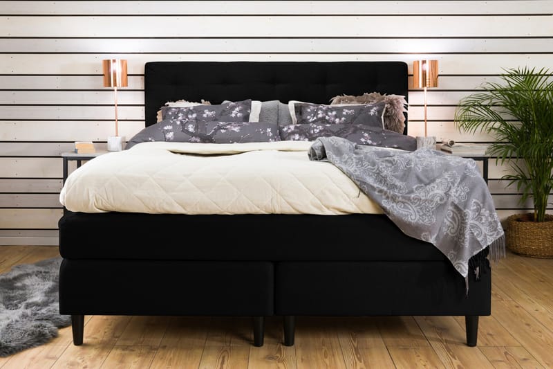 Nice Deluxe Kontinentalseng 160x200 - sort - Møbler - Senge - Kontinentalsenge