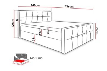 Norrbacksjö Kontinentalseng 140x200 cm - Møbler - Senge - Kontinentalsenge