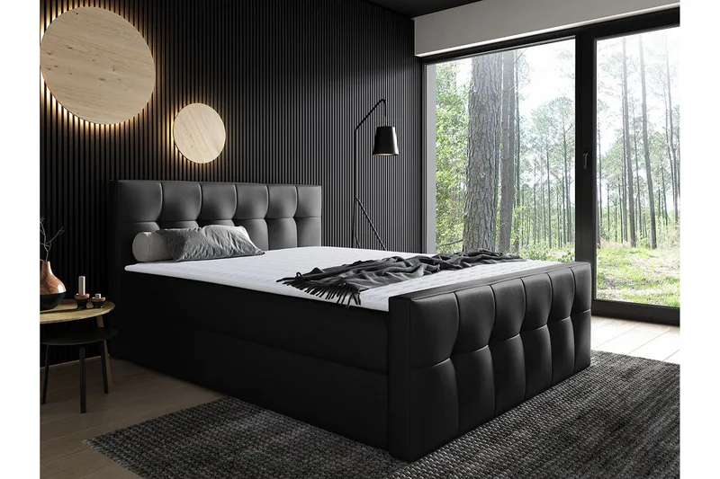 Norrbacksjö Kontinentalseng 200x200 cm - Sort - Møbler - Senge - Kontinentalsenge