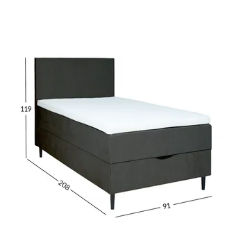 Kontinentalseng Odviks 90x200 cm - Mørkegrå - Møbler - Senge - Enkeltsenge