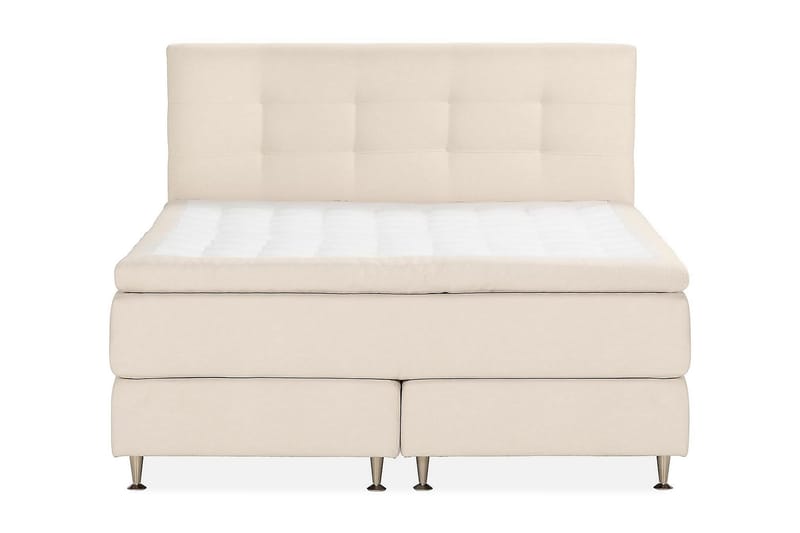 Oslo Luksus Komplet Seng Pakke Kontinentalseng 180x200 cm med sengegavl - Beige / Lys - Møbler - Senge - Komplet sengepakke