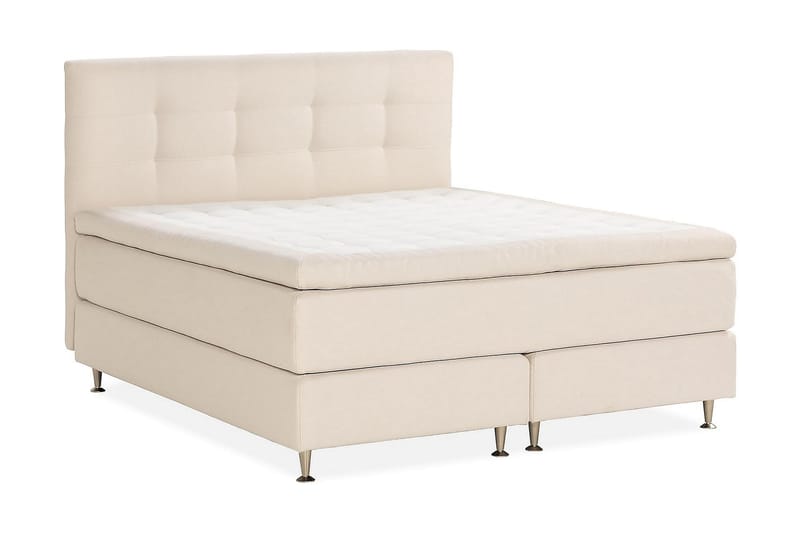 Oslo Luksus Komplet Seng Pakke Kontinentalseng 180x200 cm med sengegavl - Beige / Lys - Møbler - Senge - Komplet sengepakke