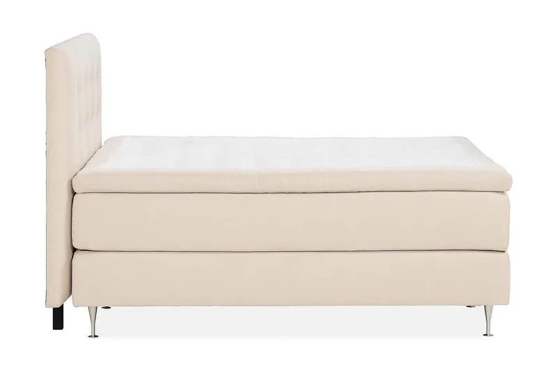 Oslo Lyx Komplet Sengepakke Boucle Knappegavl 160x200 cm - Beige - Møbler - Senge - Kontinentalsenge