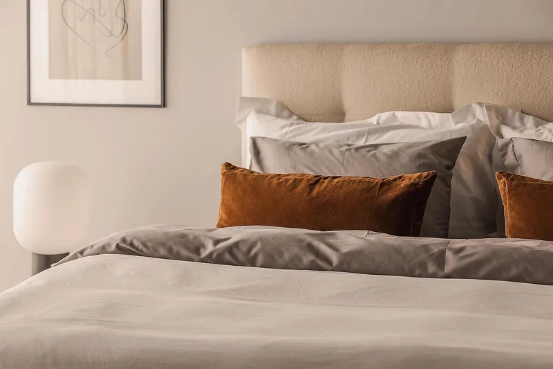 Oslo Lyx Kontinentalseng Boucle 160x200 - Beige - Møbler - Senge - Kontinentalsenge