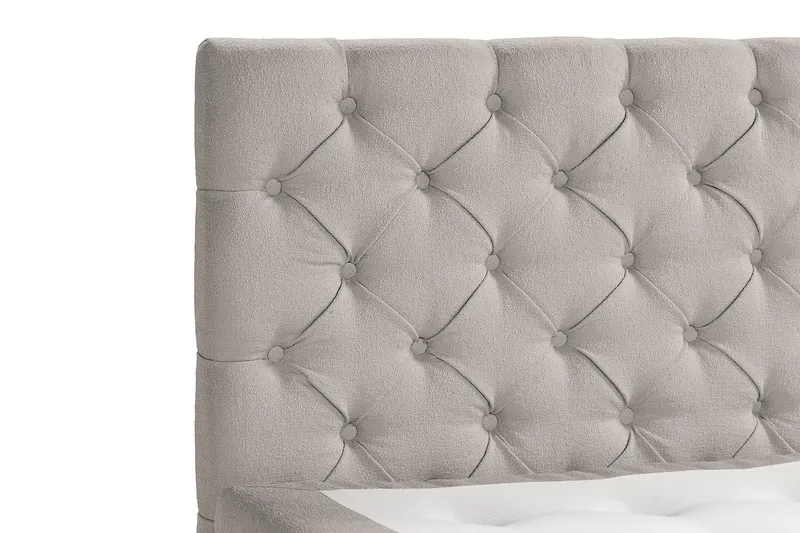 Oslo Lyx Sengepakke Boucle 120x200 Dybttuftet gavl - Grå - Møbler - Senge - Kontinentalsenge