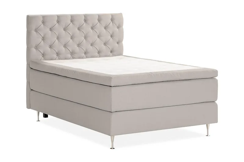 Oslo Lyx Sengepakke Boucle 120x200 Dybttuftet gavl - Grå - Møbler - Senge - Kontinentalsenge