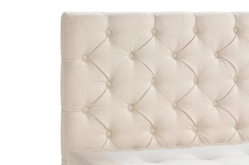 Oslo Lyx Sengepakke Boucle 120x200 Dybttuftet gavl - Lysebeige - Møbler - Senge - Kontinentalsenge