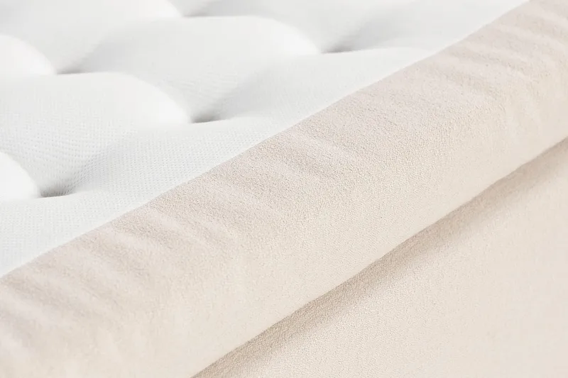 Oslo Lyx Sengepakke Boucle 120x200 Dybttuftet gavl - Lysebeige - Møbler - Senge - Kontinentalsenge