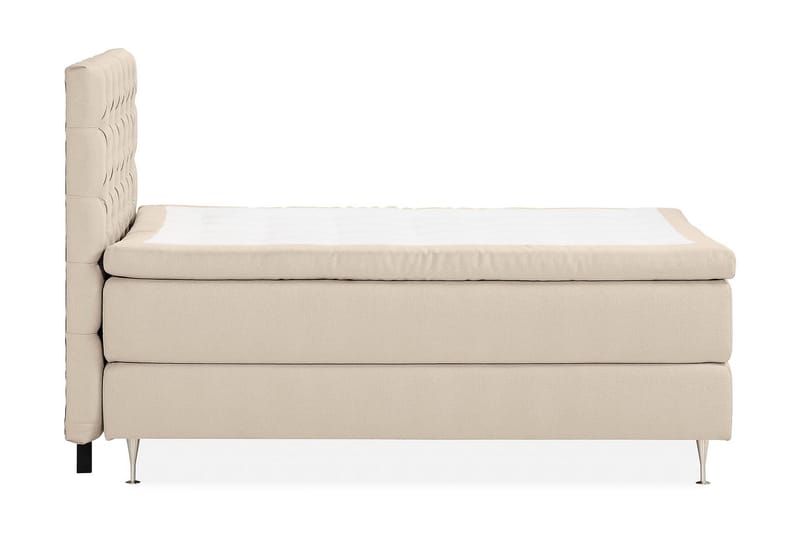 Oslo Lyx Sengepakke Boucle 140x200 Dybttuftet gavl - Beige - Møbler - Senge - Komplet sengepakke
